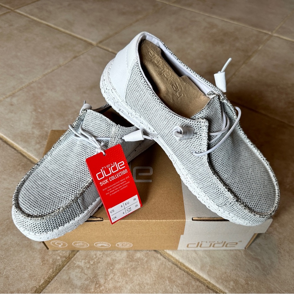 Hey Dude Wendy Sox Stone White shoes